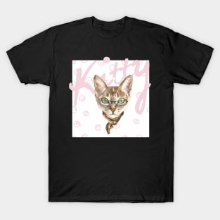 Cute cat on summery pattern T-Shirt